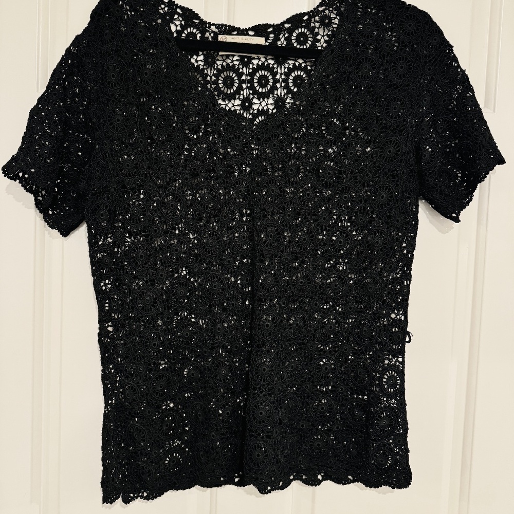 Vintage Women's Hand Crocheted Sweater Top size Large